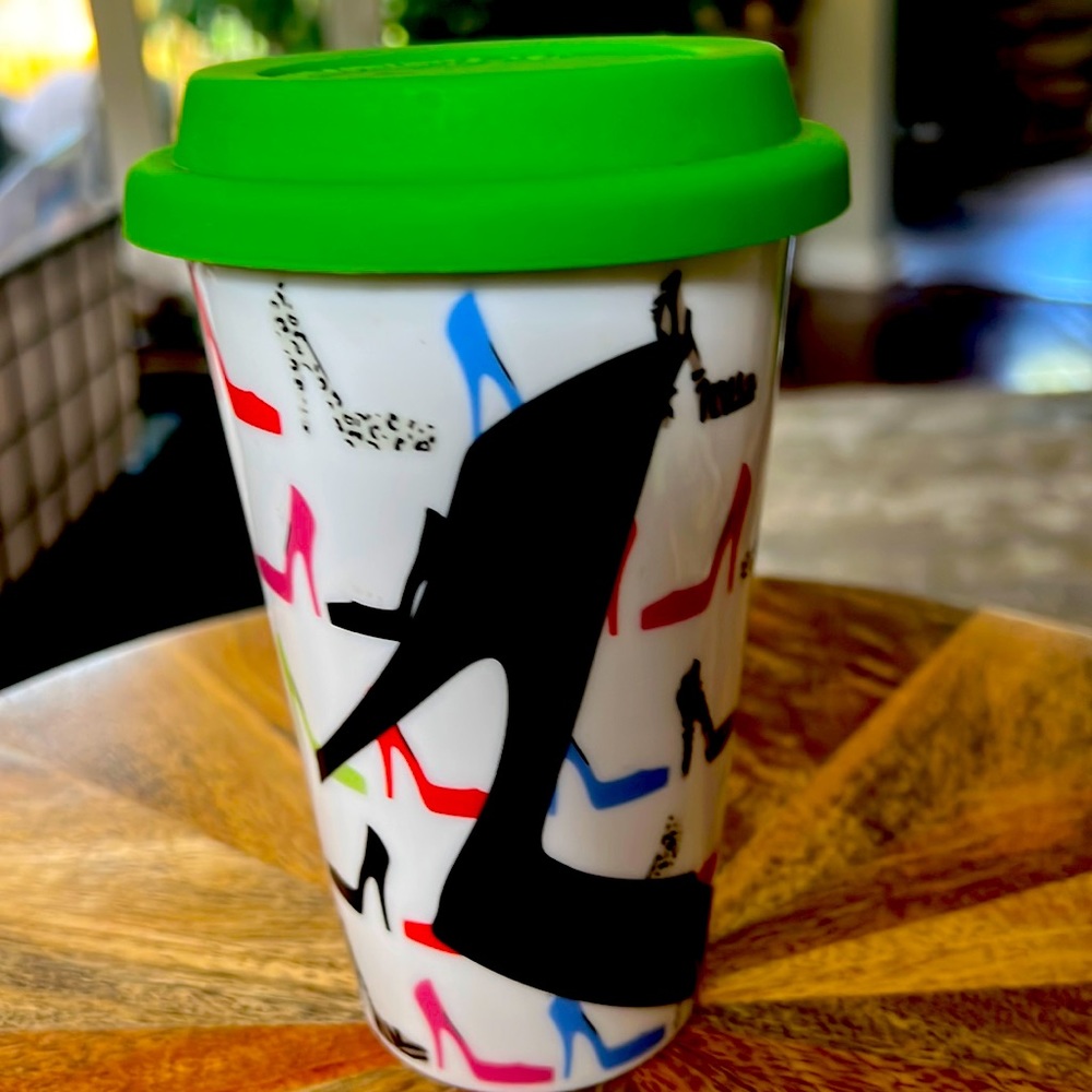Ciroa Stiletto Heels 10oz. Travel Mug With Green Lid